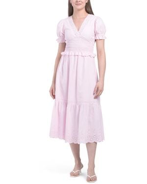 TJ Maxx Poplin Midi Dress For Cotton - Pink