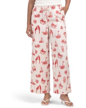 TJ Maxx Beachy Flowy Pants For Rayon - Pink