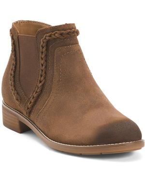 TJ Maxx Wide Suede Nika Comfort Chelsea Booties For - Brown
