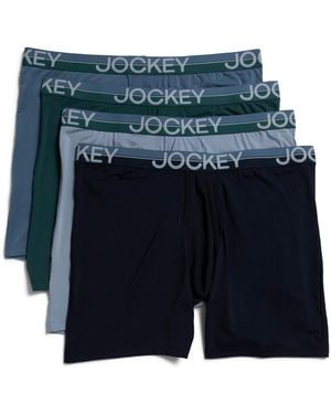 TJ Maxx 4Pk Infinite Cool Long Leg Boxer Briefs For Nylon/Spandex/Polyester - Blue