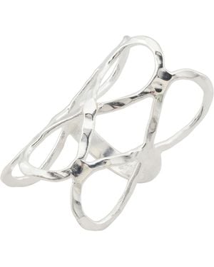 TJ Maxx Sterling Plated Web Ring - White