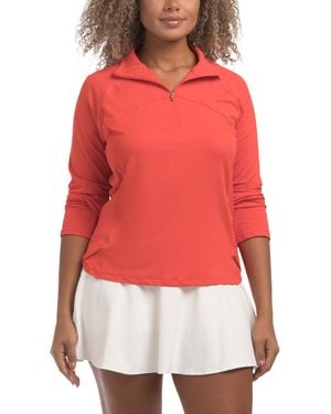 TJ Maxx Backspin Upf 50 Half Zip Jacket For Spandex/Polyester - Red