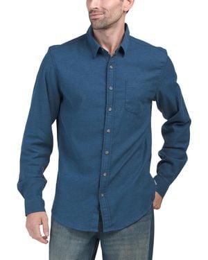 TJ Maxx Flannel Flex Shirt For Spandex/Cotton - Blue