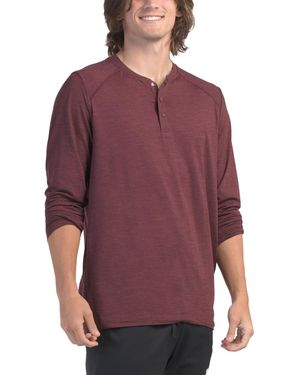TJ Maxx Commuter Henley Neck Top For Spandex/Polyester - Purple