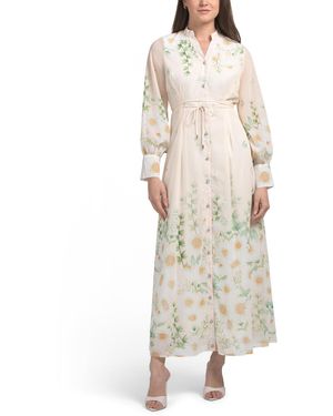 wrap maxi dress with sleeves Naomi Printed Maxi Wrap Dress Long Sleeves Blue  Blue Boheme