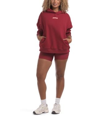 TJ Maxx 2Pk Wellness Hoodie And Shorts Set, Nylon/Spandex - Red