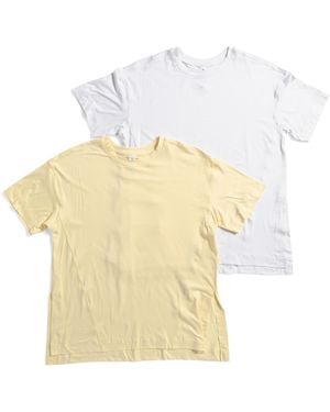 TJ Maxx 2Pk Super Soft Hi-Low Boxy Full Length Short Sleeve Tops For Spandex/Polyester - White