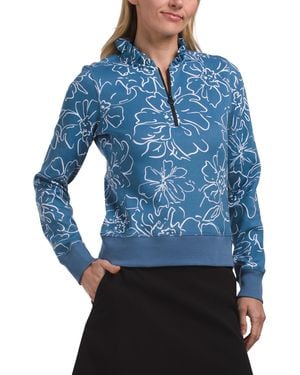 TJ Maxx Slay Long Sleeve Ruffle Top For Spandex/Polyester - Blue