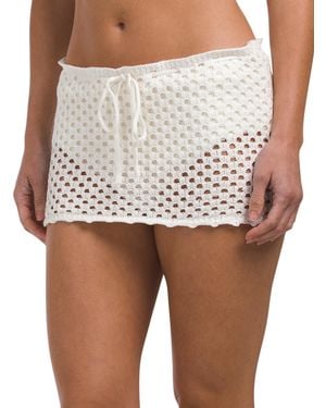 TJ Maxx Zooey Cover-Up Mini Skirt For Cotton - White