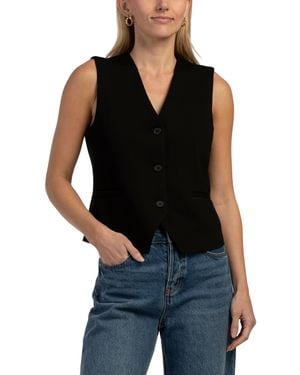 TJ Maxx Button Vest With Pockets For Nylon/Spandex/Polyester - Black