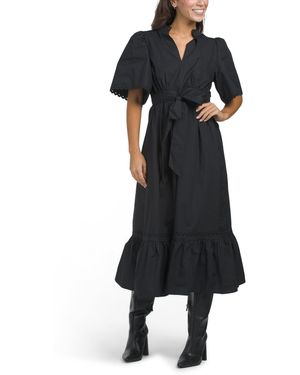 TJ Maxx Camden Poplin Midi Dress For Cotton - Black