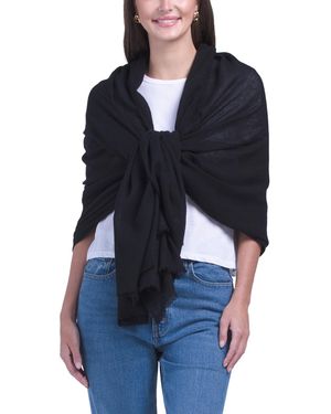 TJ Maxx Cashmere Pashmina Scarf With Eyelash Fringes For - Blue