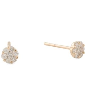 TJ Maxx 14Kt Petite Diamond Pave Earrings, Diamond - White