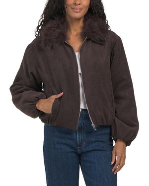 TJ Maxx Bubble Hem Corduroy Jacket For Nylon/Polyester - Black