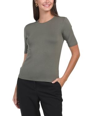 TJ Maxx Short Sleeve Crew Neck Top For Spandex/Polyester - Gray