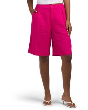 TJ Maxx Linen Blend Bermuda Shorts, Linen/Rayon - Pink