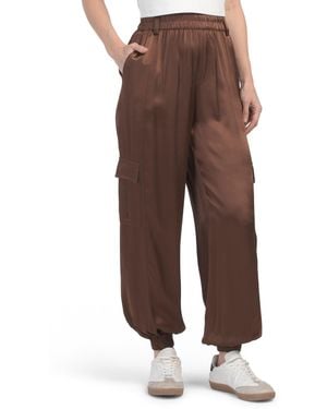 TJ Maxx Silky Cargo Sweatpants, Viscose/Rayon - Brown