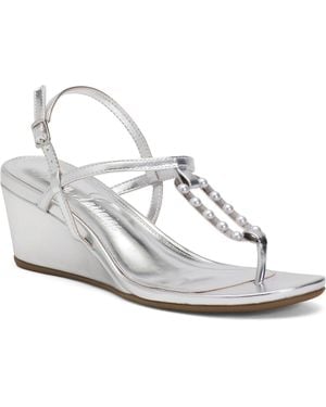 TJ Maxx Laynie Wedge Sandals For Leather - White