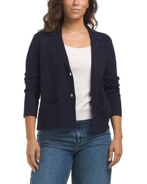 TJ Maxx Knit Sweater Blazer, Nylon/Rayon - Blue