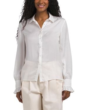 TJ Maxx Thely Satin Shirt For Polyester - White
