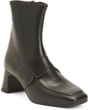 TJ Maxx Leather Heeled Booties For - Black