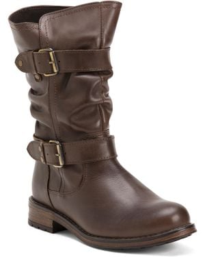 TJ Maxx Leather Noelle Mid Shaft Boots For - Brown