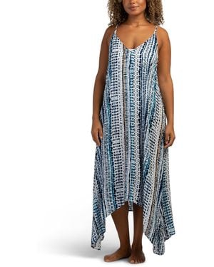 TJ Maxx Linen Blend Maggie Scarf Cover-Up Dress For Linen/Viscose - Blue