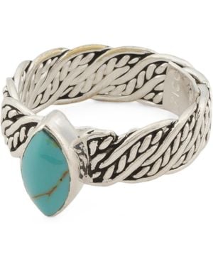 TJ Maxx Sterling Plated Braided Band Ring - White