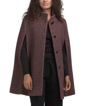 TJ Maxx Wool Blend Fancy Cape Coat, Wool/Viscose - Brown