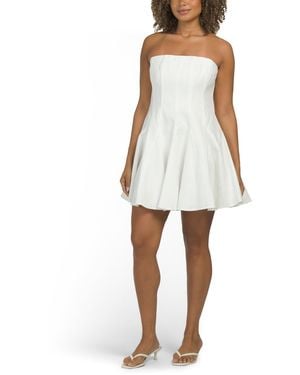 TJ Maxx Linen Cameron Mini Dress For Cotton/Linen - White
