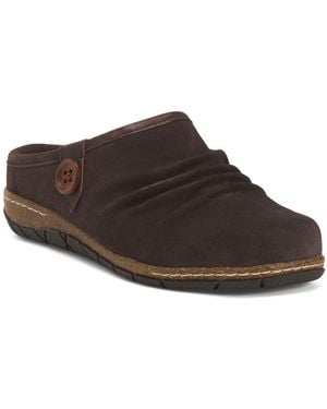 TJ Maxx Suede Enchant Clogs For Leather/Suede - Brown