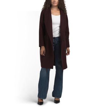 TJ Maxx Wool Blend Asymmetrical Coat, Polyester/Wool - Black