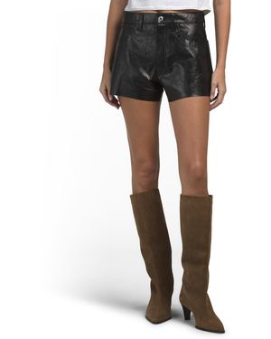 TJ Maxx Lamb Leather A-Frame Shorts For - Black
