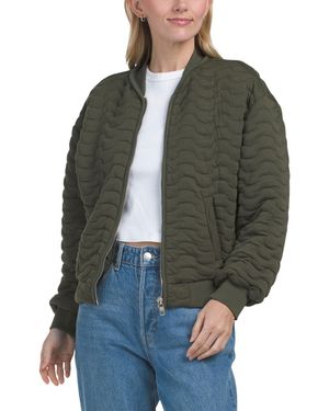 TJ Maxx Quilted Bomber Jacket, Spandex/Cotton/Polyester - Gray