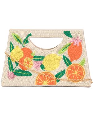 TJ Maxx Beaded Lemon Clutch, Leather - Blue
