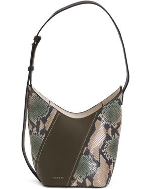 TJ Maxx Leather Beaton Close Snake Patchwork Hobo For Leather - Gray