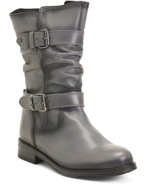 TJ Maxx Leather Noelle Mid Shaft Boots For - Gray