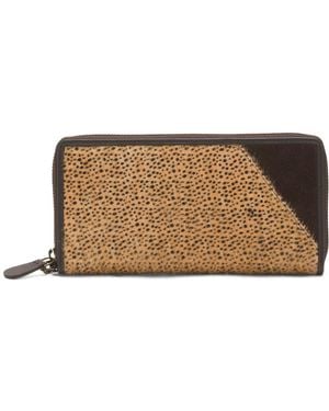 TJ Maxx Leather Large Wallet Zip Around With Detachable Wristlet Strap For - Natural