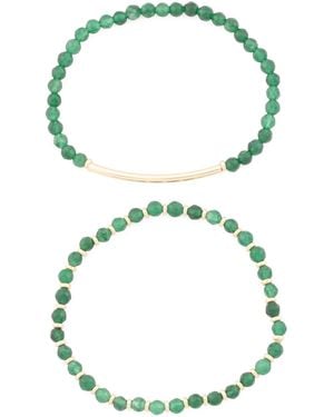 TJ Maxx Brass Quartz Stretch Bracelets - Green