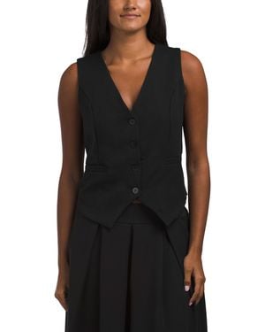TJ Maxx Classic Button Vest For Spandex/Polyester/Viscose - Black