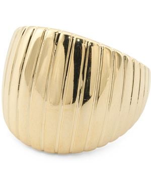 TJ Maxx 24Kt Plated Graduated Ribbed Ring - Natural