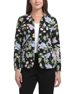 TJ Maxx Petite Printed Scuba Jacket For Polyester - Black