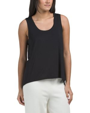 TJ Maxx Hi-Lo Tank Top, Spandex/Modal - Black