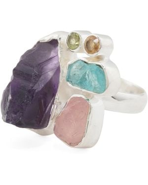 TJ Maxx Sterling Multi Gemstone Ring, Amethyst - White