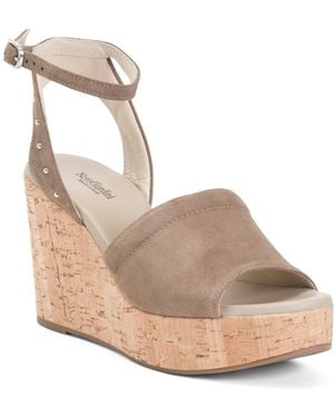 TJ Maxx Suede Sandals For Leather/Suede - Metallic