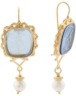 TJ Maxx 18Kt Plated Angel And Butterfly Earrings - Blue