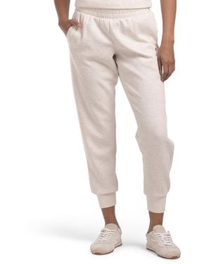 TJ Maxx 2Pc Scuba Short Sleeve Quarter Zip Top And Sweatpants Set, Spandex/Polyester/Rayon - Natural