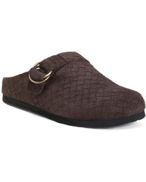 TJ Maxx Suede Buckle Clogs For - Brown