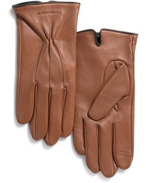 TJ Maxx Leather Points Touchscreen Compatible Gloves, Nylon/Leather/Acrylic - Brown