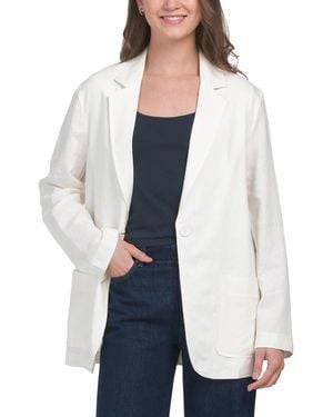 TJ Maxx Linen Blend One Button Blazer For Linen/Rayon - White